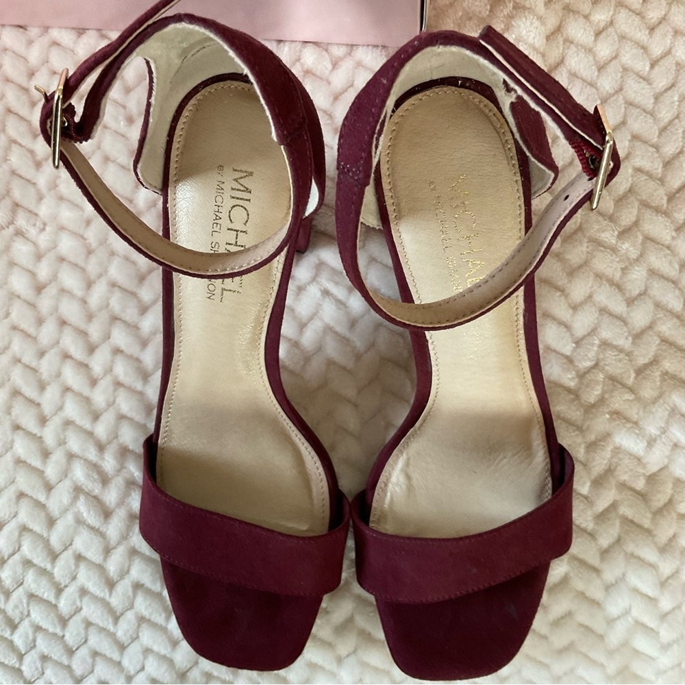 Michael Kors Burgundy Suede Heels - Picture 2 of 5